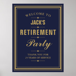Poster Panneau de bienvenue pour la fête de retraite Navy