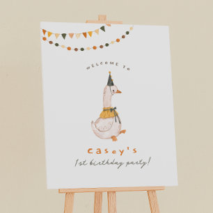 Poster Panneau de bienvenue pour la fête du premier anniv