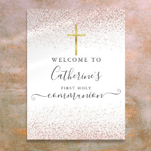 Poster Panneau de bienvenue pour la première communion en
