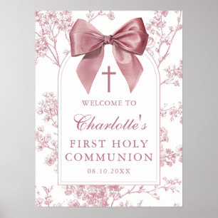 Poster Panneau de bienvenue pour la première communion fl