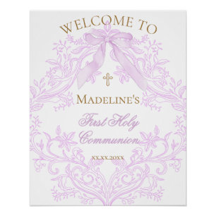 Poster panneau de bienvenue pour la première communion so