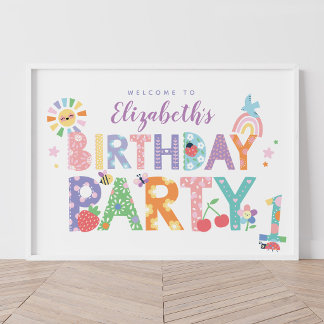 Poster Panneau de bienvenue pour la première fête d'anniv