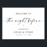 Poster Panneau de bienvenue pour la veille du dîner de ré<br><div class="desc">Ce panneau minimaliste est parfait pour accueillir votre famille et vos amis à votre dîner de répétition !</div>