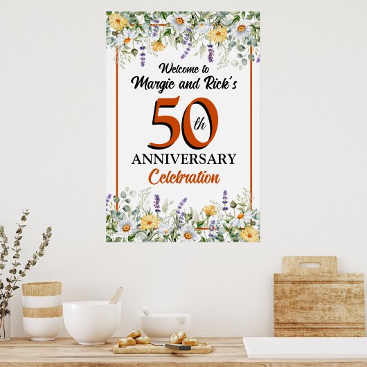 Poster Panneau de bienvenue pour le 50e anniversaire de m (Cuisine)