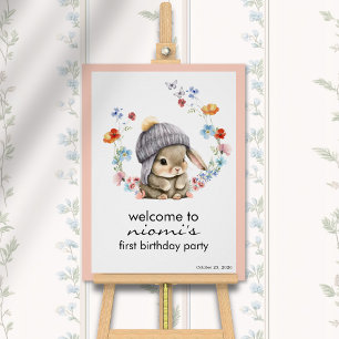 Poster Panneau de bienvenue pour le premier anniversaire