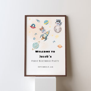 Poster Panneau de bienvenue pour le premier anniversaire 