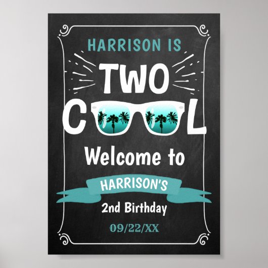Poster Panneau de bienvenue pour les 2 ans de Deux Garçon (Devant)