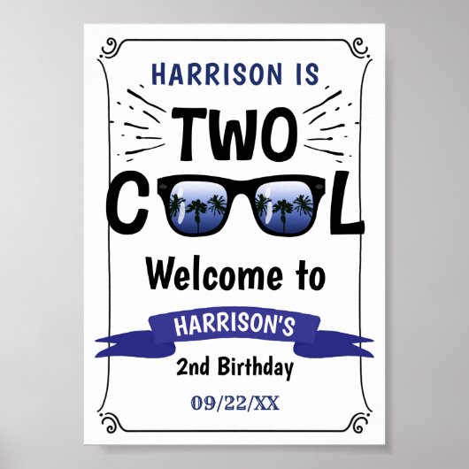 Poster Panneau de bienvenue pour les 2 ans de Two Cool Bo (Devant)