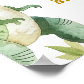 Poster Panneau de bienvenue pour les 3 ans de garçon dino (Coin)