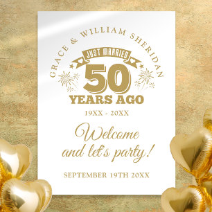Poster Panneau de bienvenue pour les 50 ans de mariage