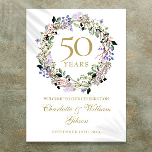 Poster Panneau de bienvenue pour les 50 ans de mariage Fl
