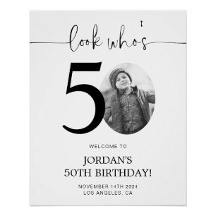 Poster Panneau de bienvenue pour les 50 ans Regardez qu