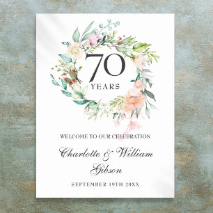Poster Panneau de bienvenue pour les 70 ans de mariage Ro