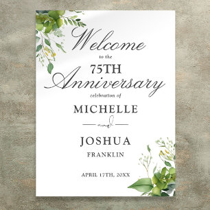 Poster Panneau de bienvenue pour les 75 ans de mariage av