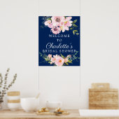 Poster Panneau de bienvenue pour mariage avec roses et pi (Cuisine)