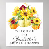 Poster Panneau de bienvenue pour mariage avec tournesol e (Devant)