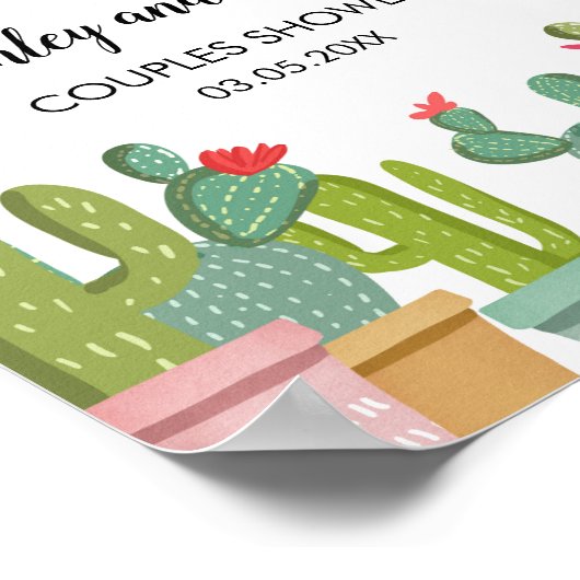 Poster Panneau de bienvenue pour mariage Cactus Fiesta en (Coin)