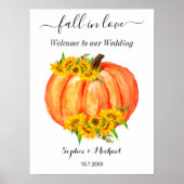 Poster Panneau de bienvenue pour mariage d'automne affich (Devant)