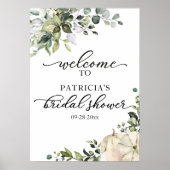 Poster Panneau de bienvenue pour mariage Greenery Pumpkin (Devant)