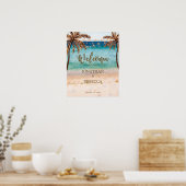 Poster panneau de bienvenue pour mariage moderne sur plag (Cuisine)