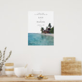 Poster Panneau de Bienvenue pour Mariage sur Plage Tropic (Cuisine)