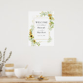 Poster Panneau de bienvenue pour mariage tournesol (Cuisine)