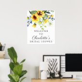 Poster Panneau de bienvenue pour mariage Tournesol Jaune (Bureau à domicile)