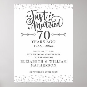 Poster Panneau de bienvenue pour noces de platine 70 ans 