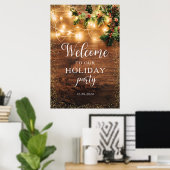 Poster Panneau de bienvenue pour Noël rustique (Bureau à domicile)