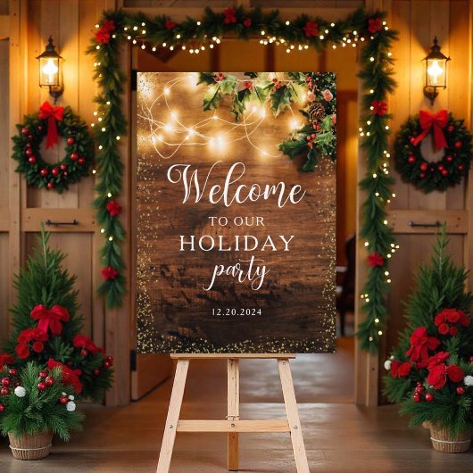 Poster Panneau de bienvenue pour Noël rustique