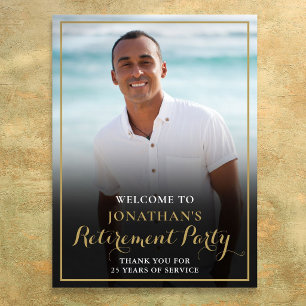 Poster Panneau de bienvenue pour photo de fête de retrait