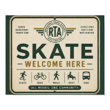 Panneau de bienvenue pour skateboarding Communauté