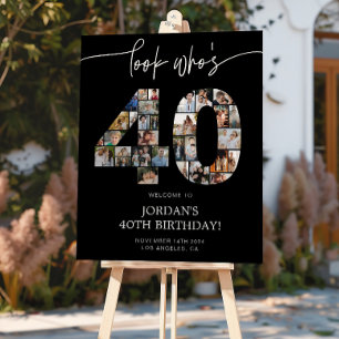 Poster Panneau de bienvenue pour un 40e anniversaire en n
