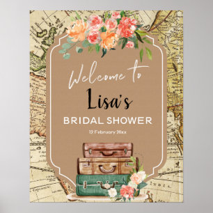 Poster Panneau de bienvenue pour un mariage avec une cart