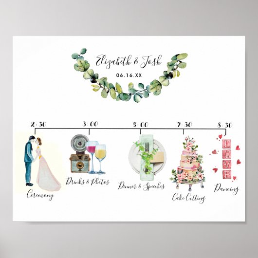 Poster Panneau de bienvenue pour un mariage décontracté (Devant)