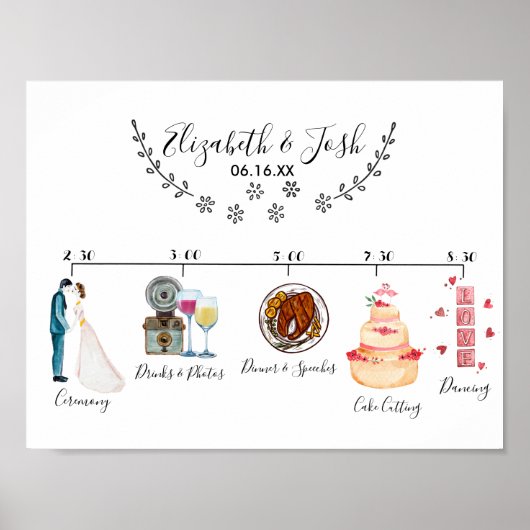 Poster Panneau de bienvenue pour un mariage décontracté (Devant)