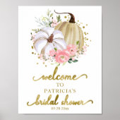 Poster Panneau de bienvenue pour un mariage floral citrou (Devant)