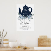 Poster Panneau de bienvenue pour un mariage Tea Time Blue (Cuisine)