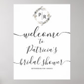 Poster Panneau de bienvenue pour un Shower de mariage ave (Devant)