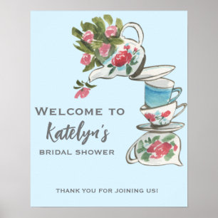Poster Panneau de bienvenue pour un thé de mariage fantai