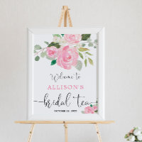 Panneau de bienvenue pour un thé de mariage floral