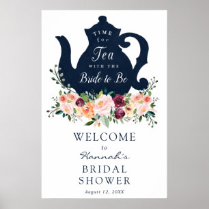 Poster Panneau de bienvenue pour une baby shower à l'heur
