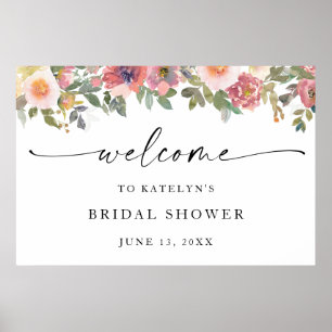 Poster Panneau de bienvenue pour une baby shower avec des