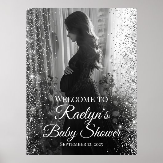 Poster Panneau de bienvenue pour une baby shower avec pho (Devant)