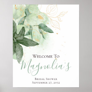 Poster Panneau de bienvenue pour une baby shower Chic Gre