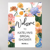 Poster Panneau de bienvenue pour une baby shower de fleur (Devant)
