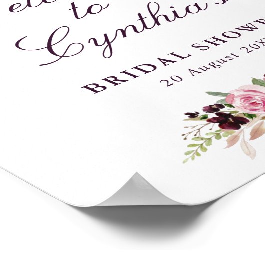 Poster panneau de bienvenue pour une baby shower de maria (Coin)