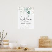 Poster Panneau de bienvenue pour une baby shower Eucalypt (Cuisine)