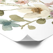 Poster Panneau de bienvenue pour une baby shower floral (Coin)