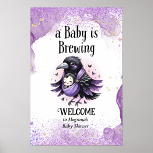 Poster Panneau de bienvenue pour une baby shower gothique